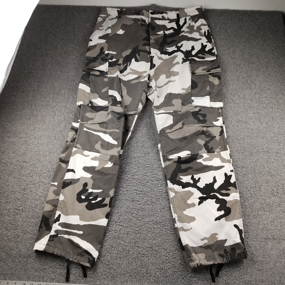 Rothco BDU Military Cargo Pants Mens 36x32 Large Urban Camo White Grey Black